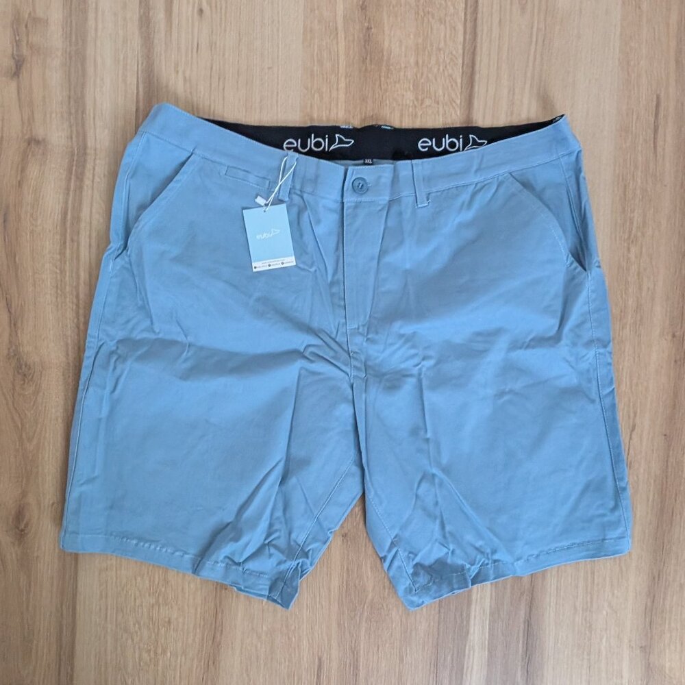 NWT Eubi Classic Chino Shorts Stretch 9" inseam Baby Blue XXXL